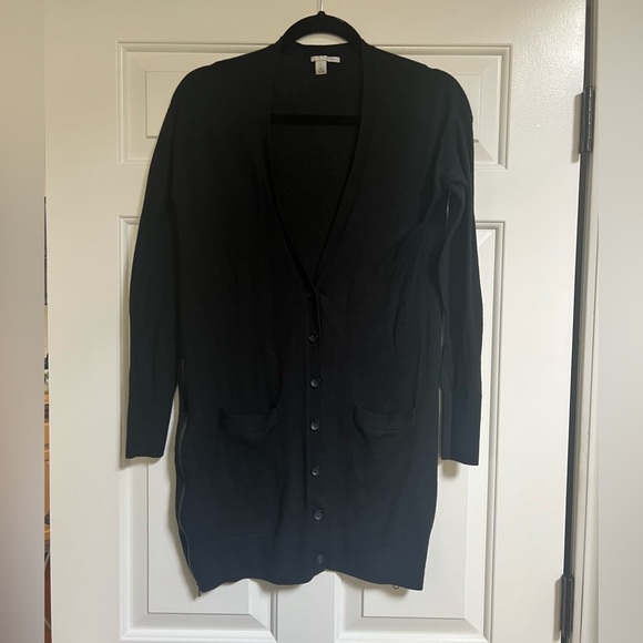 Halogen Black Cardigan Sweater Zip Up Sides - Medium - Picture 2 of 6